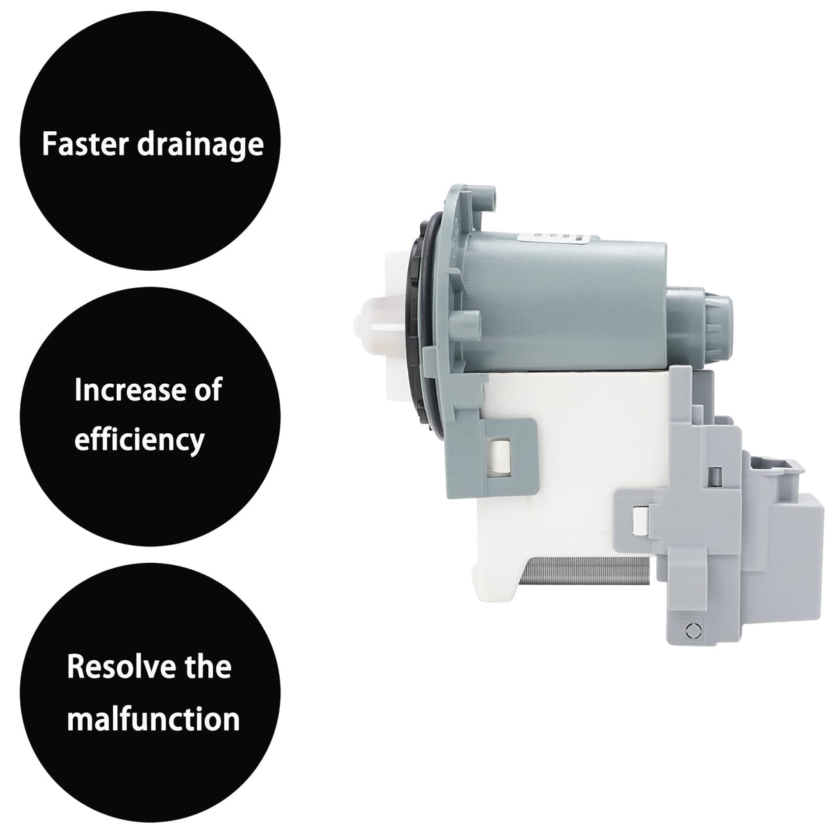 Washer Drain Pump for Samsung WF42H5000AW/A2 WA50R5200AW WF42H5200AW WF45R6100AC/US WF42H5200AP/A2 WA50R5400AV/US WF45T6000AW/A5