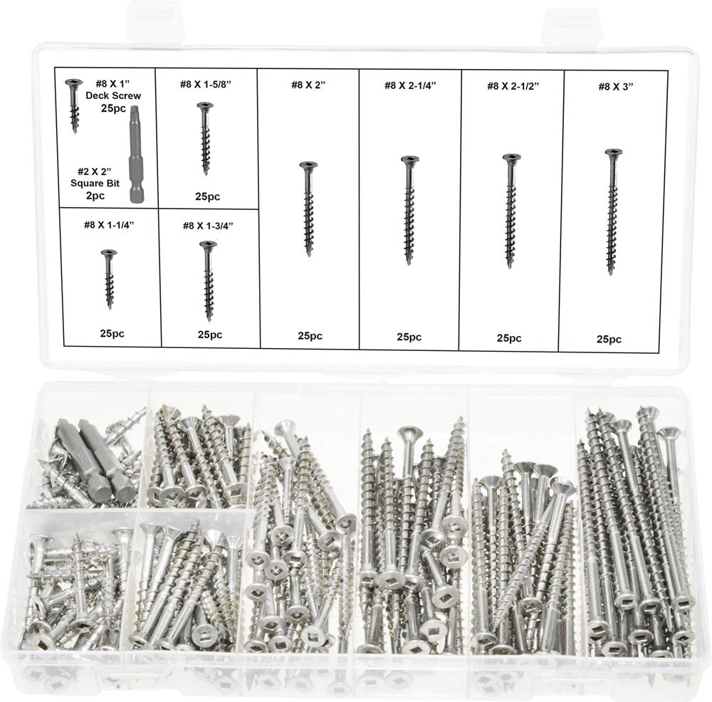 Swordfish 32620 Stainless Steel Square Drive Wood & Deck Screw Assortment