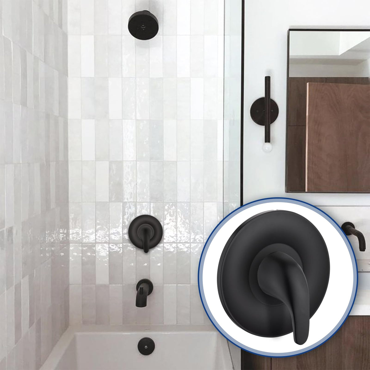Replacement for Moen Posi-Temp Valve Trim Kit, Matte Black Shower Trim Kit