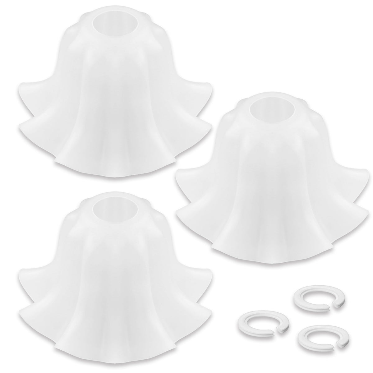 4 Pack White Frosted Plastic Shade, High transparency without dazzling eyes, 5.7 inch High, 4 inch Diameter, 1.65 inch Fitter, Replacement for Pendant Light Floor lamps Chandelier Wall Sconces