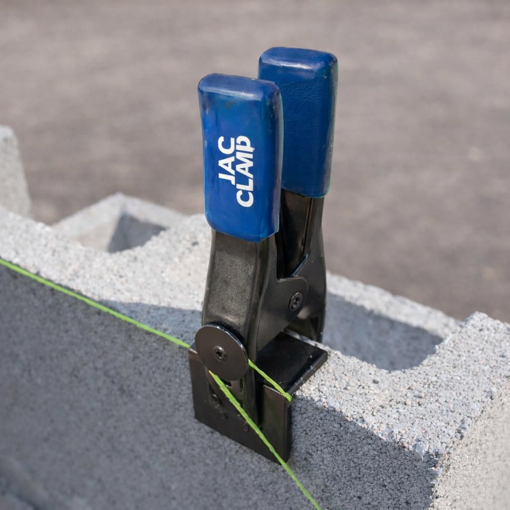 Bon Jag Clamp Line Holders (Pair) – Heavy-Duty Mason Line Clamps for Brick, Block & Fence – Secure Vertical & Horizontal String Control for Fast, Accurate Course Changes