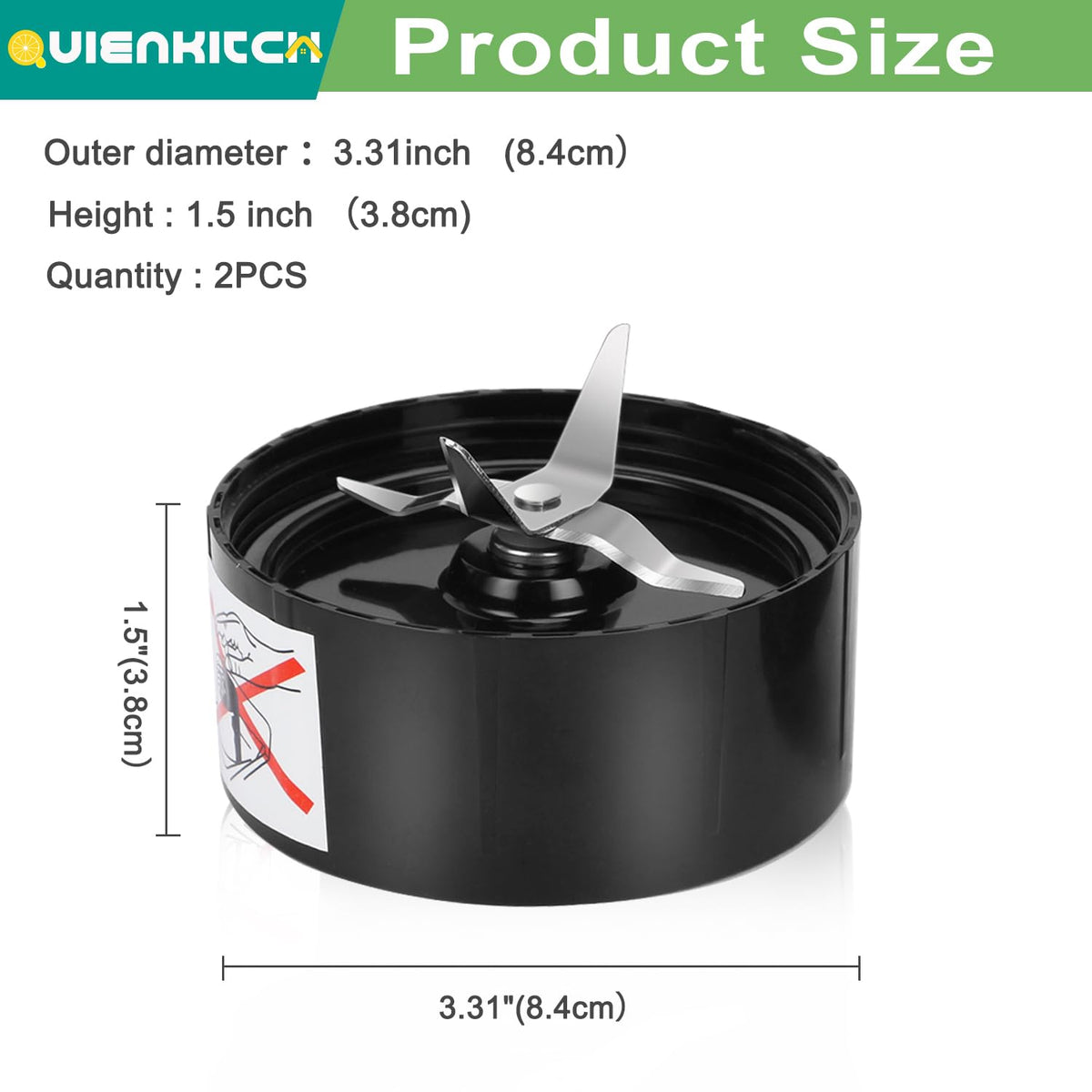 QUIENKITCH Blender Blades, 2 Pack Replacement Parts for Magic Bullet 250W