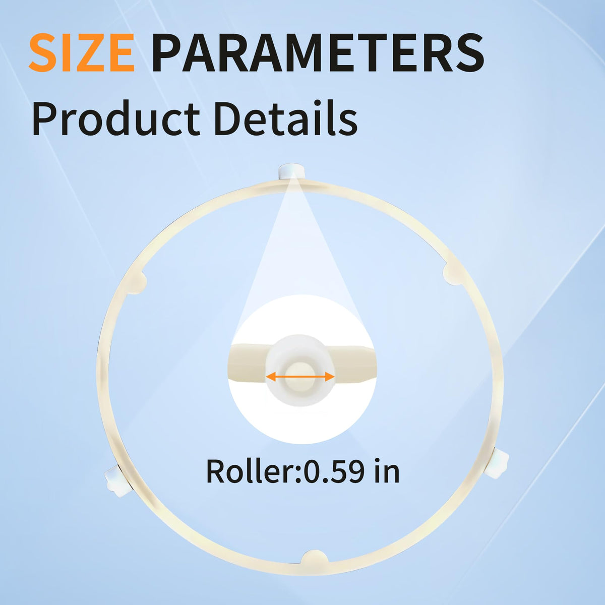 1 Pack 5304509438 WB06X10818 8.5 in Microwave Turntable Support Roller Ring Replacement Part for GE, Samsung, Frigidaire,Replace WB06X10625, DE92-90495A, 5304464115