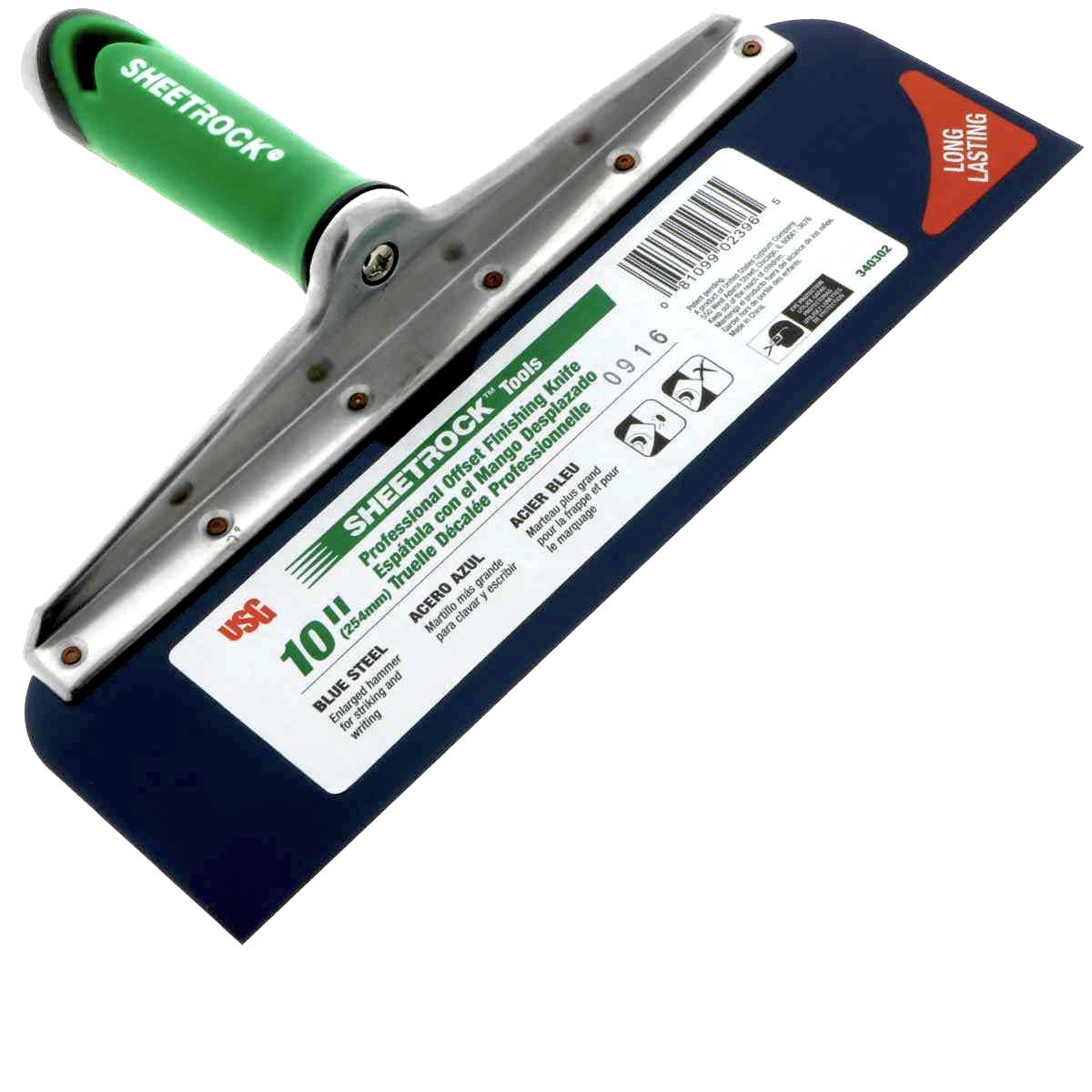 USG Sheetrock 2-Piece Offset Drywall Taping Knife Set - 10" and 12" w/Blue Steel Blade