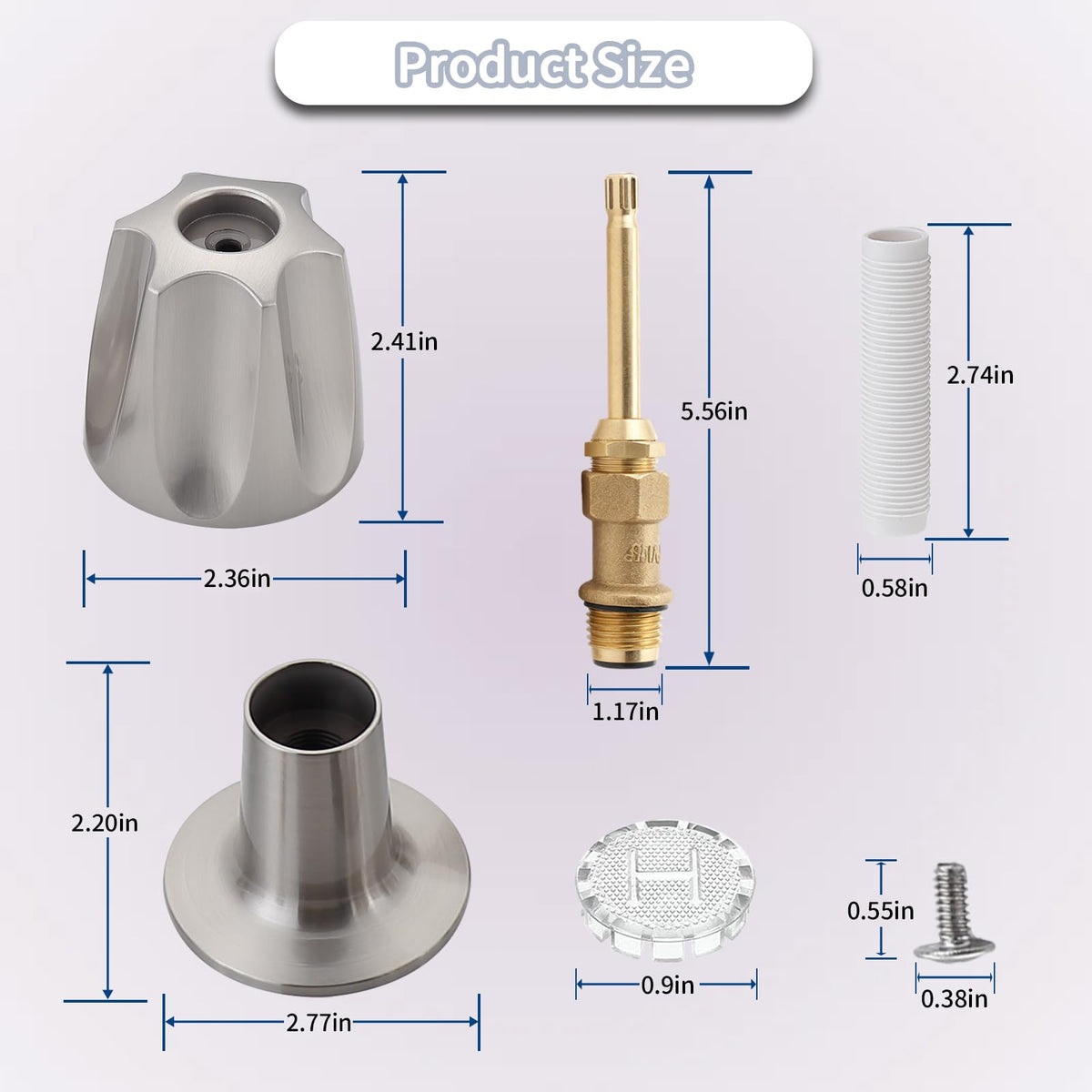 Bathtub and Shower 3-Handle 39619 Remodel/Rebuild Trim Kit for Price Pfister Verve Faucets, Knob Handles 12H-2H, 12H-2C, 12H-18D Stems (Brushed Nickel Finish)