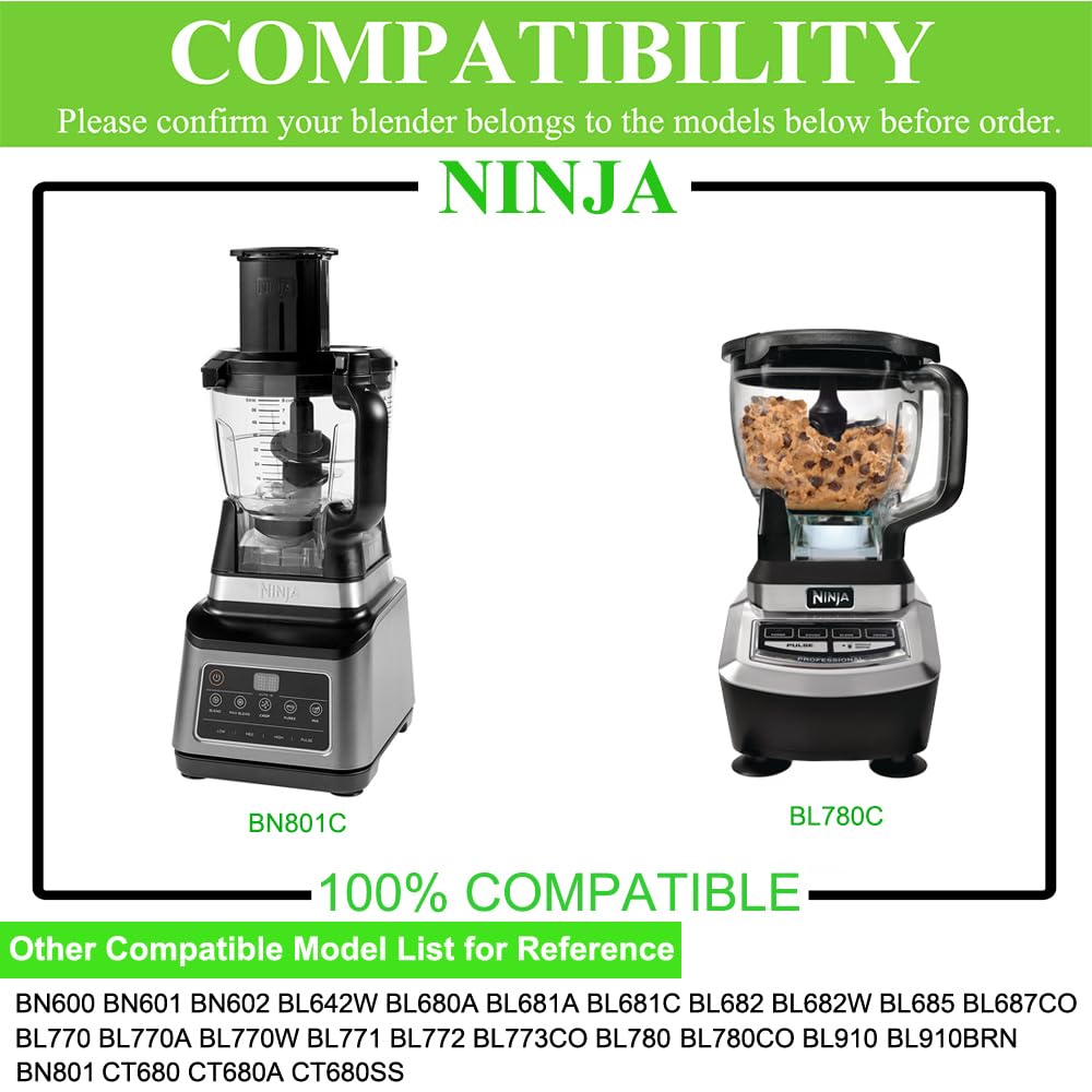 Chopping Blade 319KKU770 for Ninja Food Processor BN601 bn801 BL681A bl682 BL770 bl773co BL780 bl910 TB401 br601amz, Ninja Blender Kitchen System Crushing Blade Replacement Part for 64 oz Pitcher Bowl