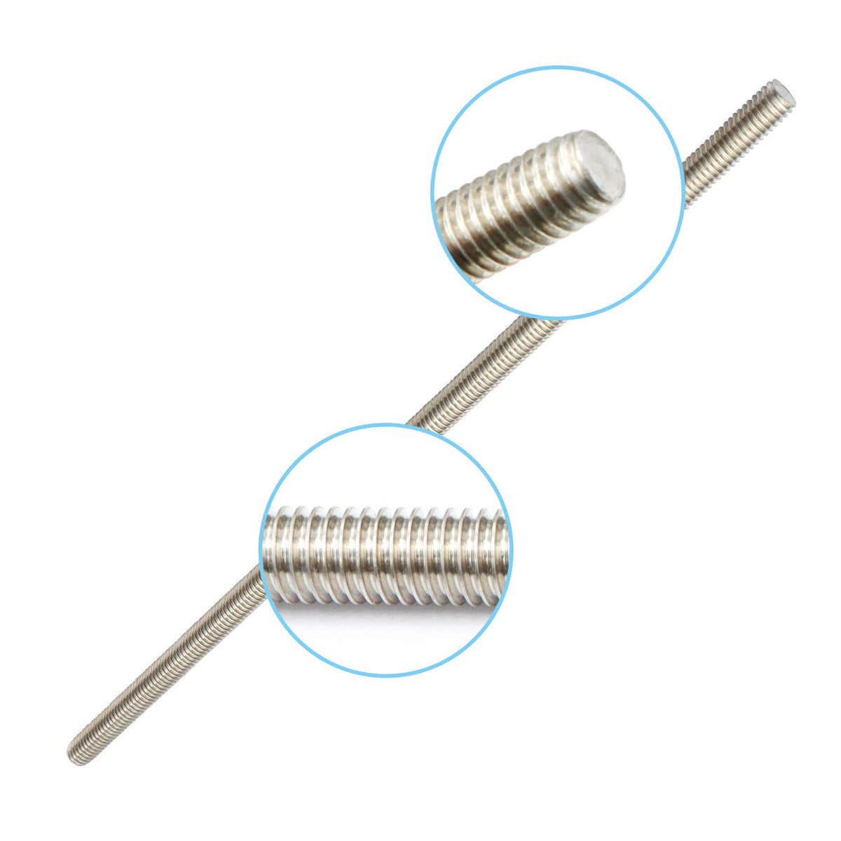 Zadery 304 Stainless Steel 1/4"-20 Fully Threaded Rod, 4 Pieces 47" Length Long Threaded Rods