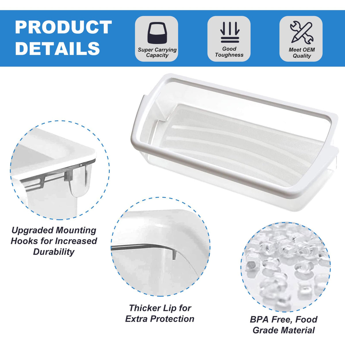 2 PACK Upgraded W10321304 Refrigerator Door Shelf Replacement Compatible with Whirlpool Fridge Door Bin WRS325FDAM01 WRS325FDAM02 WRS325FDAM04 ED5FVGXWS07 - Replace WPW10321304 AP6019471 2179574