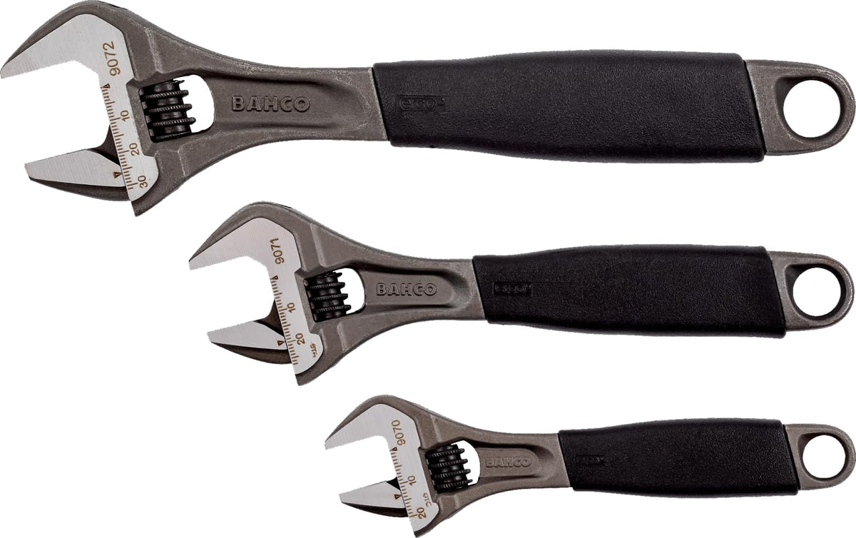Bacho Alloy Steel Metric Adjustable Wrench Set (Pack of 3)