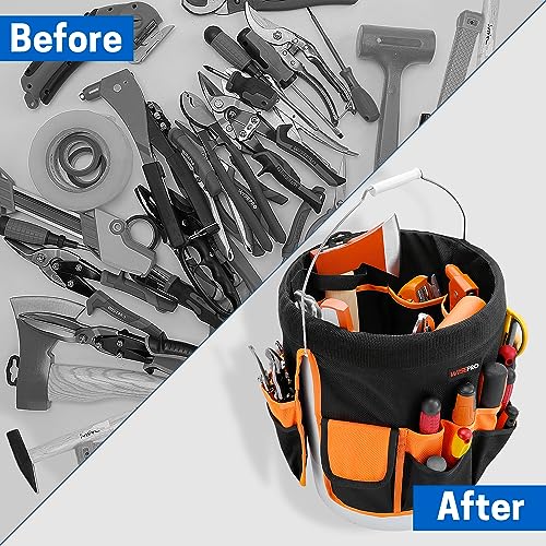 WISEPRO Bucket Tool Organizer with 30 Pockets Fits for 5 Gallon Bucket