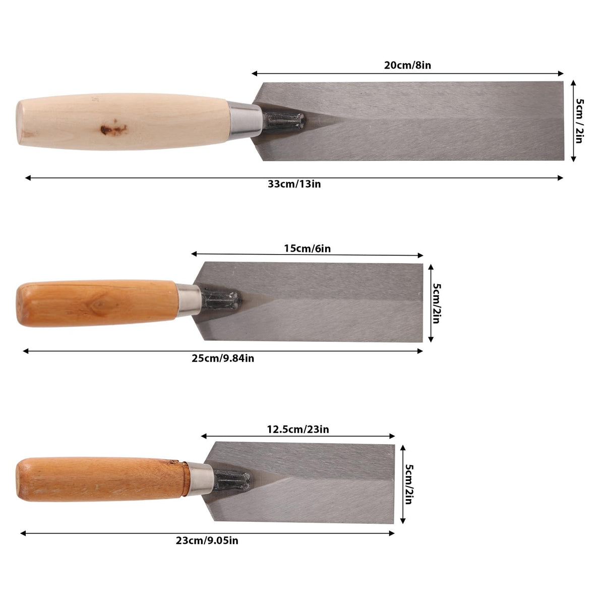 Gosknor 3pcs Masonry Margin Trowel Set (3 Sizes)