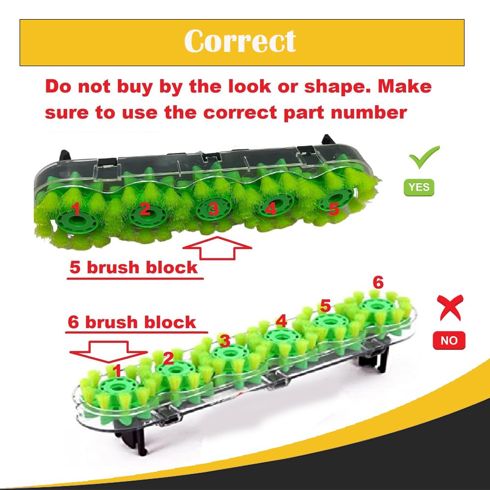 Replacement SpinScrub Brush Block Assembly for Hoover Power Scrub Deluxe FH50150, Replaces 440003857, 440003498, Fits FH50130, 5-Head Rotating Carpet Cleaner Brushes