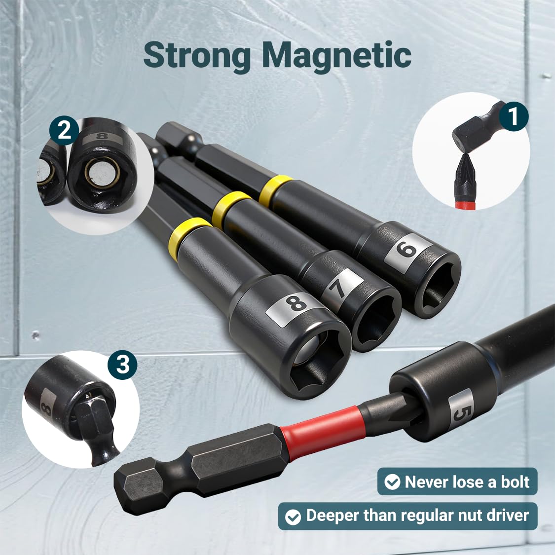 86PCS Magnetic Impac Nut Driver Set, Metric & SAE Socket Set, Storage Box