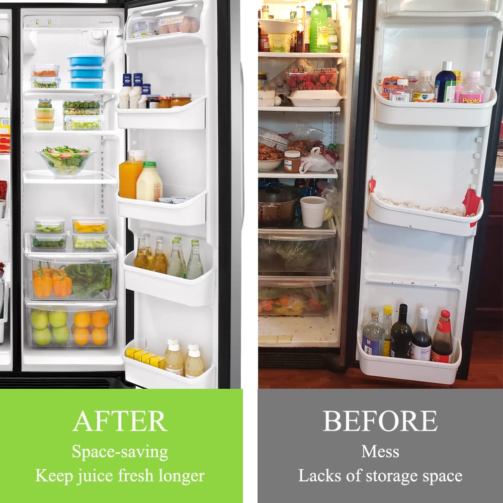 NFURUI 240323001 Refrigerator Door Shelf Bin Replacement, Compatible with Frigidaire FFHS2622MSJ FRS6LR5EB2 FGHS2644KF2 FRS6R4EW2 FFSS2614QS6A FRS6HR45KS0 FFHS2622MSYA Bottom Door Shelves, 2 Pack