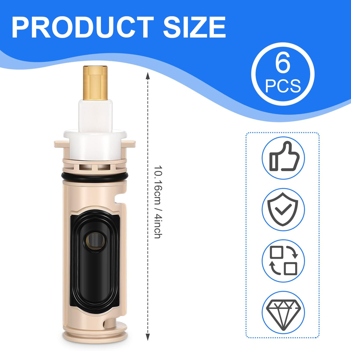 Qunclay 6 Pack Handle Faucets Tub Bathtub Shower Cartridge Replacement Tool Brass and Plastic Shower Part Compatible with Moen 1222 Replacement Cartridge Kit