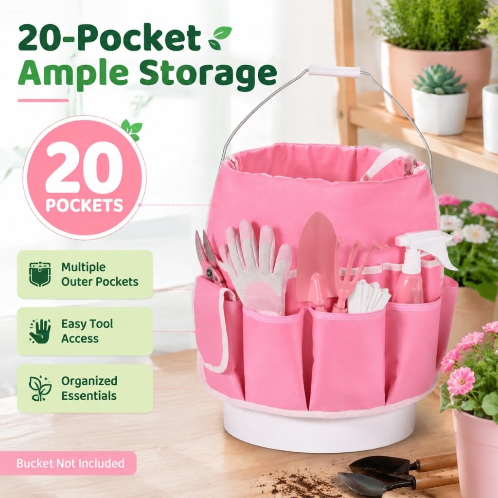 ZenQuirk 5 Gallon Bucket Organizer 20-Pocket Tool Bucket Bag