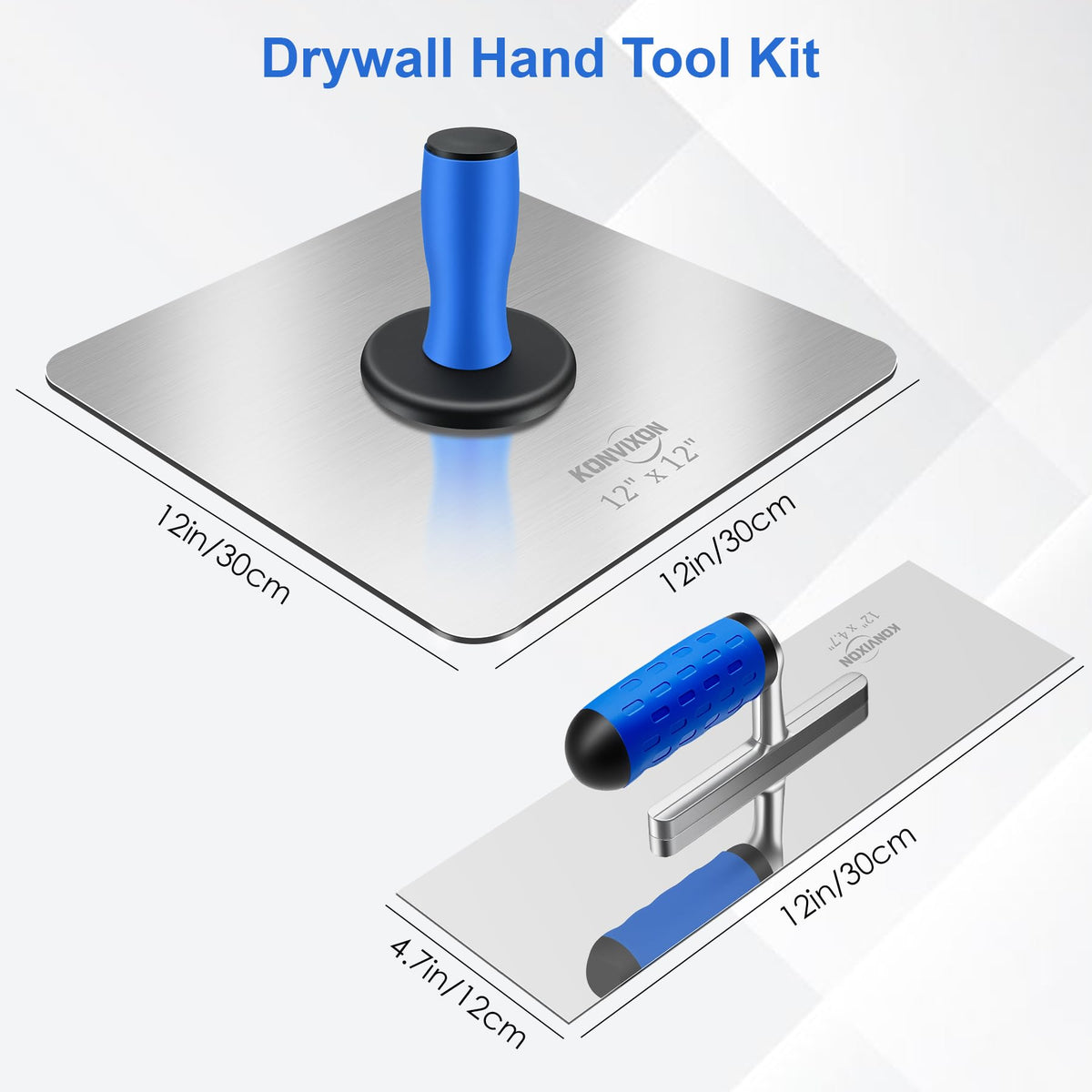 Konvixon 2PCS Drywall Hawk and Trowel Set, Stucco Tools for Plaster Mortar