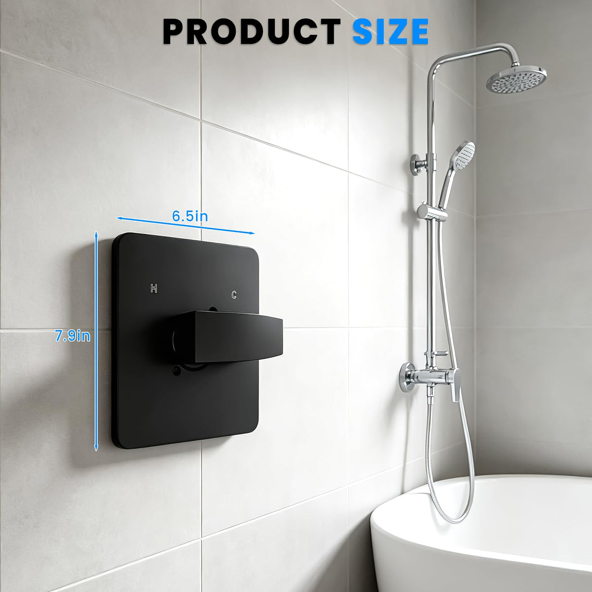 Replacement for Delta 13/14 Series Shower Valve Trim Kit, Matte Black Shower Valve Handle for Delta R10000 Valve (Valve Not Included)