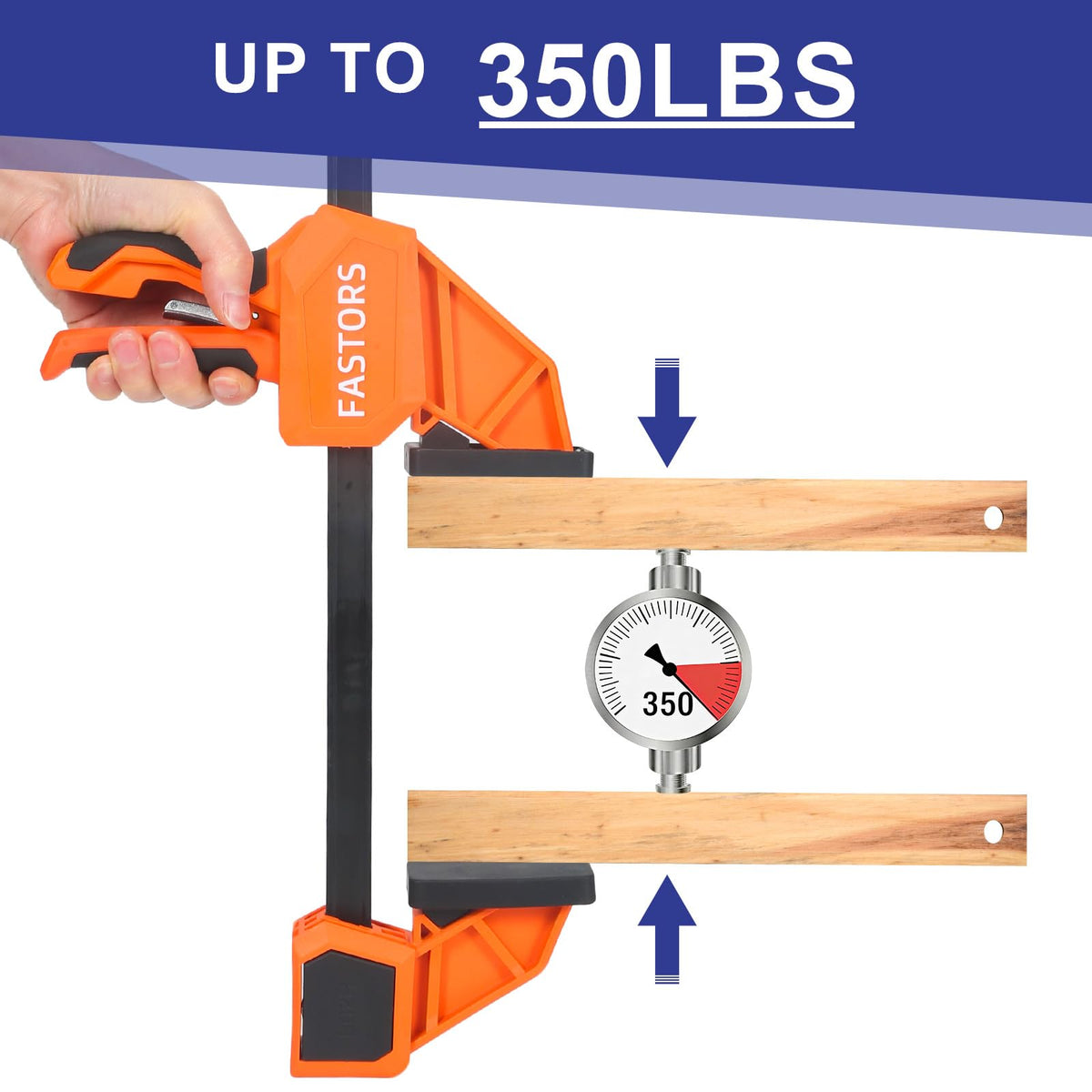 FASTORS 4-Pack 24 Inch Bar Clamps Set,Woodworking Clamps Heavy Duty 350LBS Throat Depth 3-1/3”,Quick Grip/Spreader One-Handed Wood Clamp with Quickly Change Button