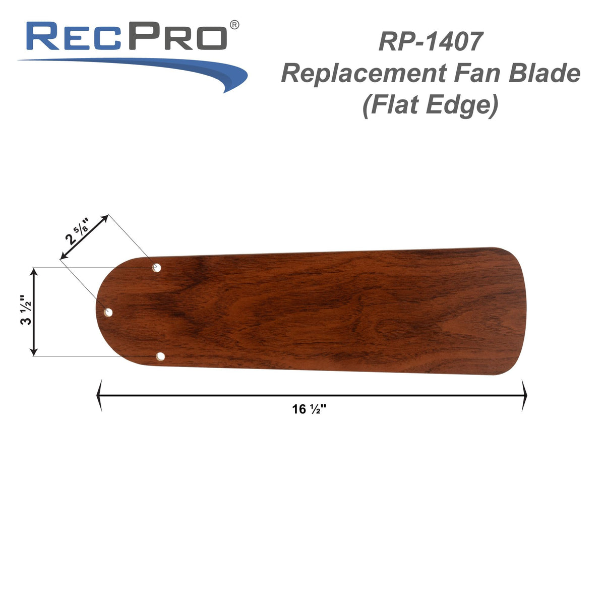 RecPro RV 42" Ceiling Fan Blades, 16.5" Thick, Replacement Blades Only, 4 Pack