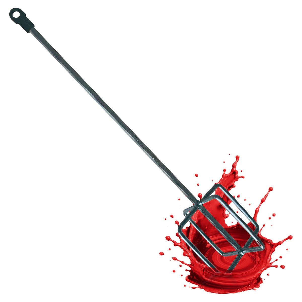 ABN Mortar and Paint Mixer Drill Attachment, 24 Inch Box Paddle with 5 Inch Head for 1 to 5 Gallon Buckets, Chrome Plated Stirrer for Thinset, Grout and Cement