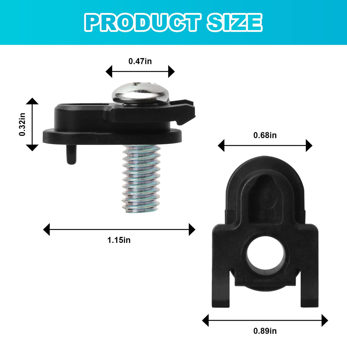 WR01X39781 Refrigerator Door Handle Fastener & for Fits GE Refrigerator Freezer Handle Replacement Parts Compatible Model AP7175647 WR01X25070（2 Pcs） (Black)