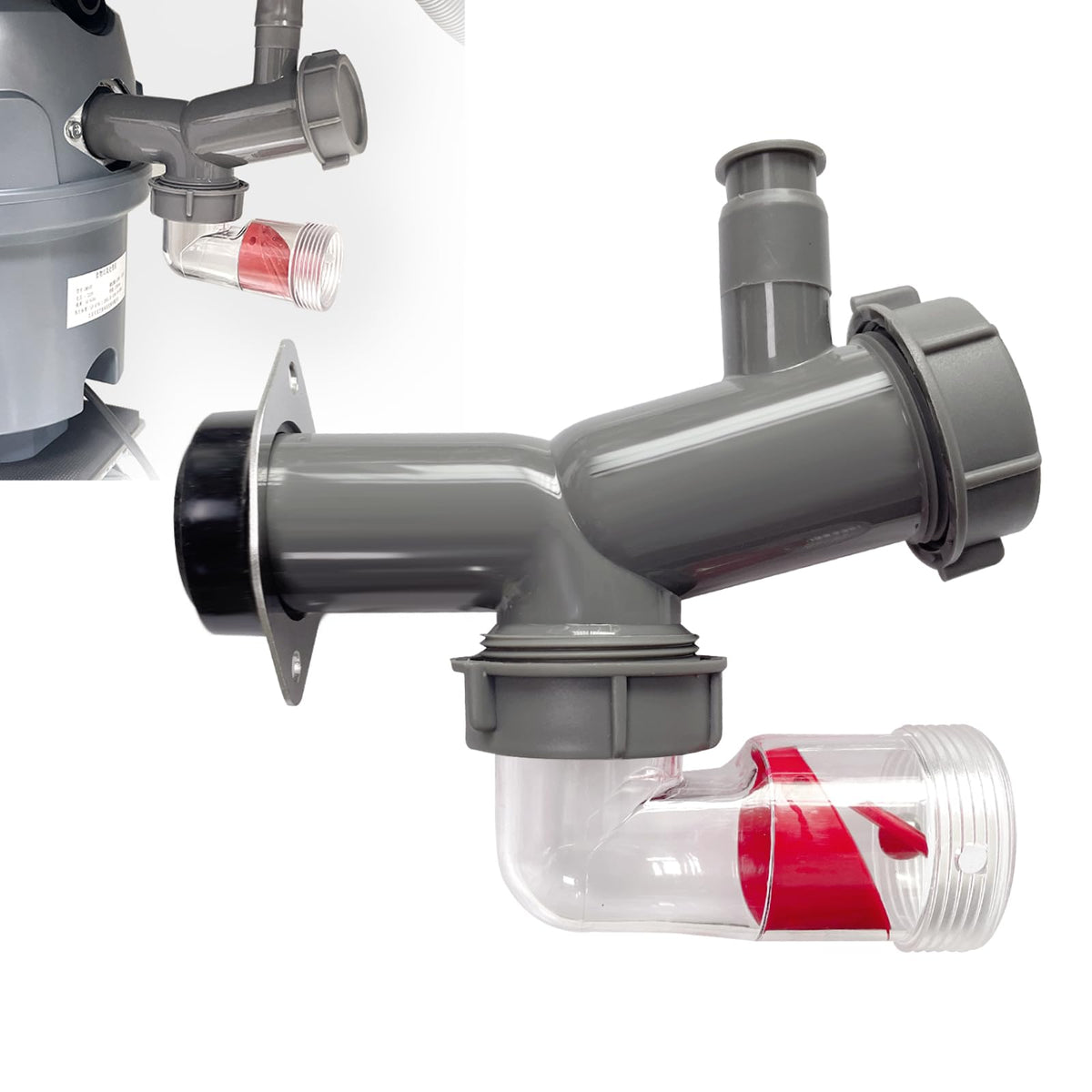 QruiLanTu Garbage Disposal Drain Elbow Replacement Kit Includes 1.5" Trap, Flange, Gasket, Clear Backflow Preventer, Universal for Single And Double Sink Drains, with Dishwasher Drain Port