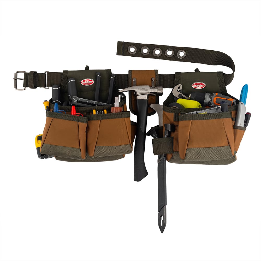 Bucket Boss 50200 Two Bag Tool Belt in Brown