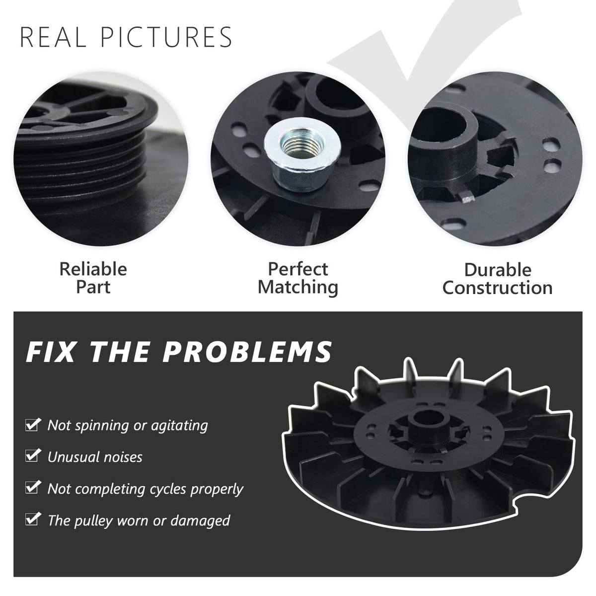 WH03X32218 WH49X25378 Washer 1/3 Hp Motor Pulley &