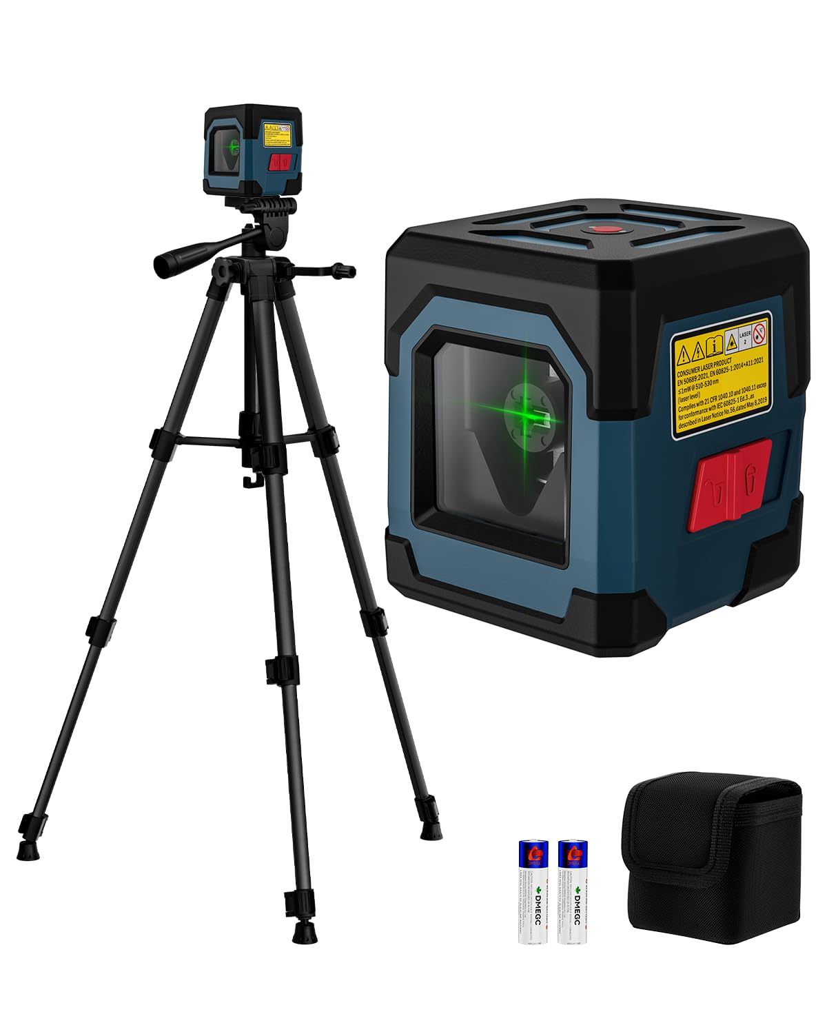 Laser Level, RockSeed Cross Line Laser with Self-Leveling, Vertical and Horizontal Line, Rotatable 360 Degree, Carrying Pouch, Battery Included (40 Inch Tripod)