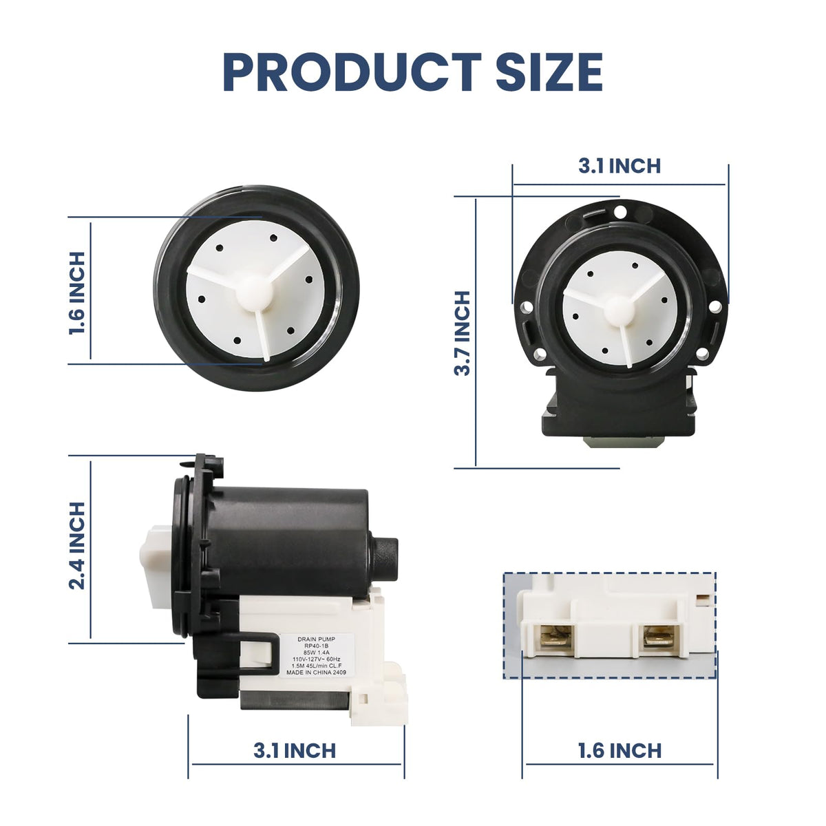 SUREPHON 4681EA2001T Washer Drain Pump Motor Replace for Kenmore & LG Washer Drai n Pump Replacement AP5328388 4681EA1007G 4681EA1007D 4681EA2001N and More