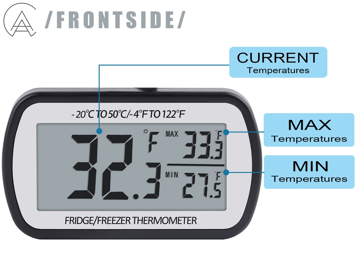 AEVETE Refrigerator Thermometer Digital Fridge Fre