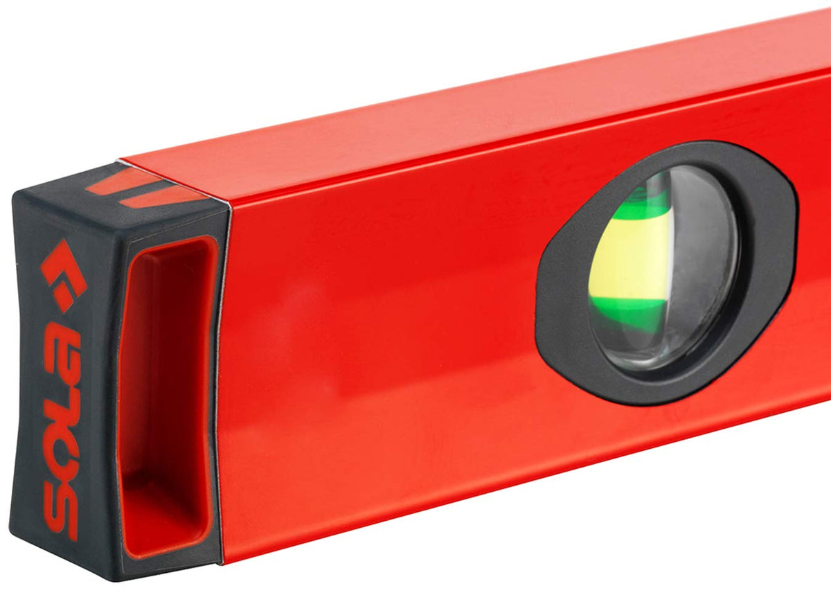 SOLA LSX24 X PRO Aluminum Box Profile Spirit Level with 3 60% Magnified Vials, 24-Inch