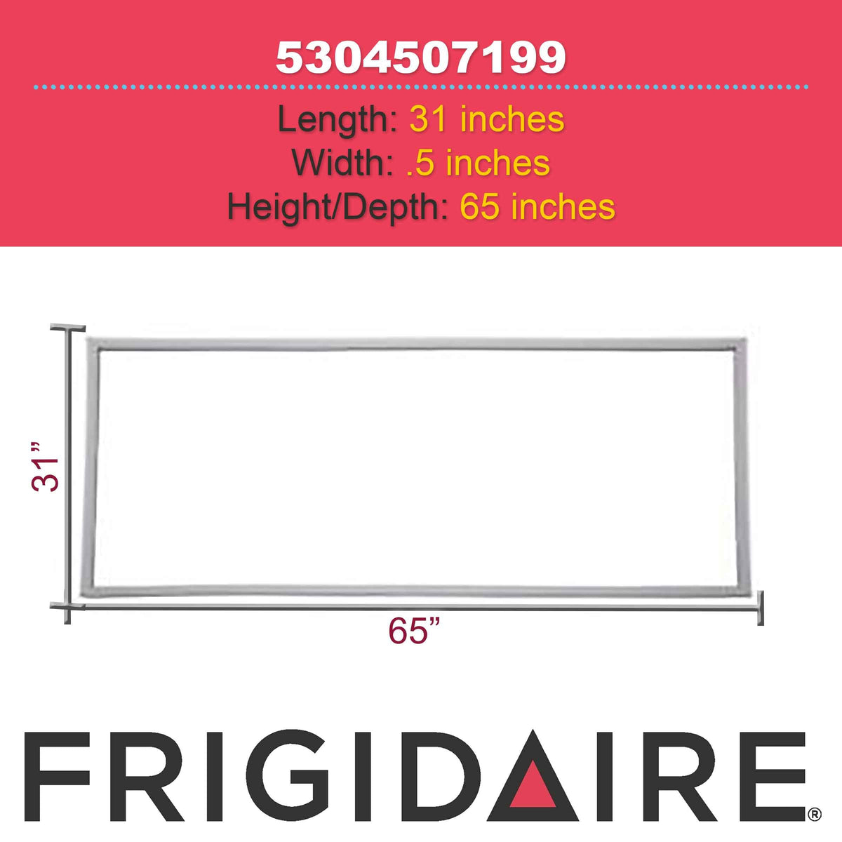 GENUINE Frigidaire 5304507199 Freezer Door Gasket 