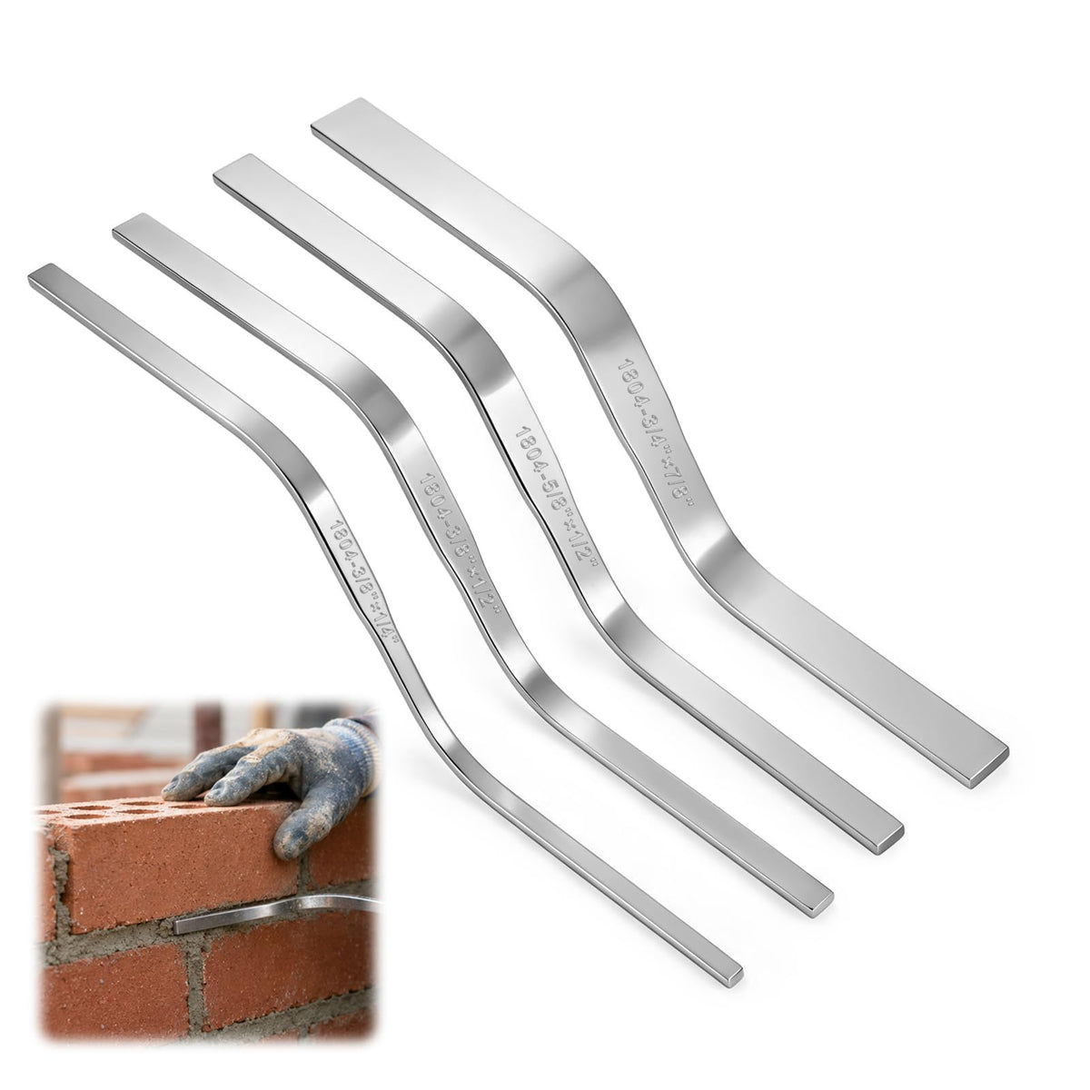 4 Pack Double Ended Brick Jointer Stainless Steel Concrete Jointer