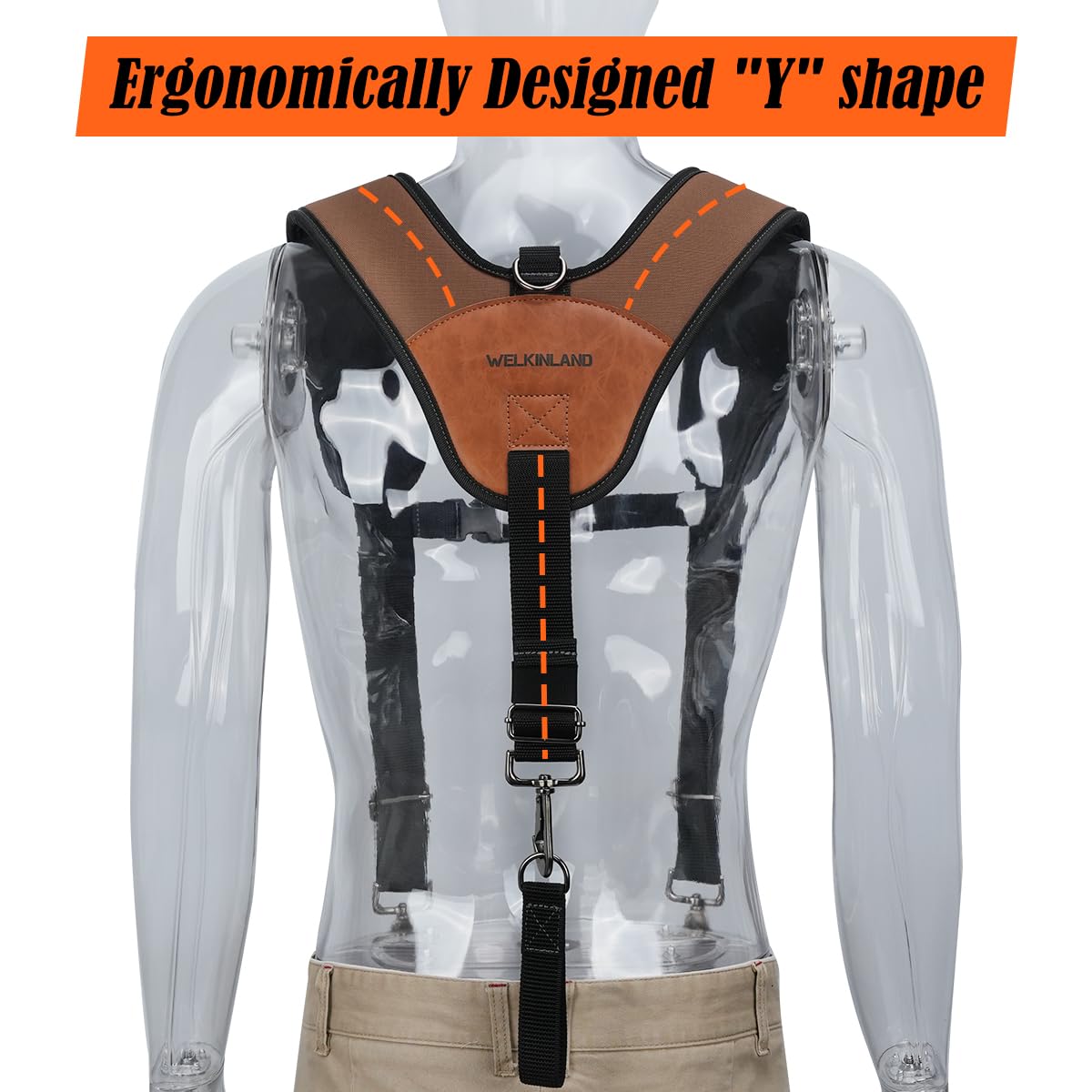 WELKINLAND Heavy-Duty Tool Belt Suspender, 3 Point Tool Belt Suspenders
