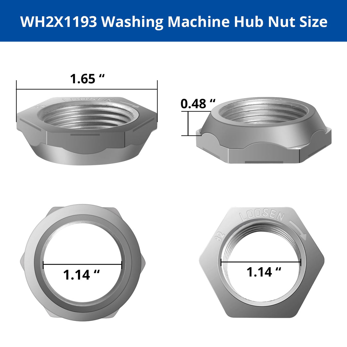 WH2X1193 Washing Machine Hub Nut Replacement for G