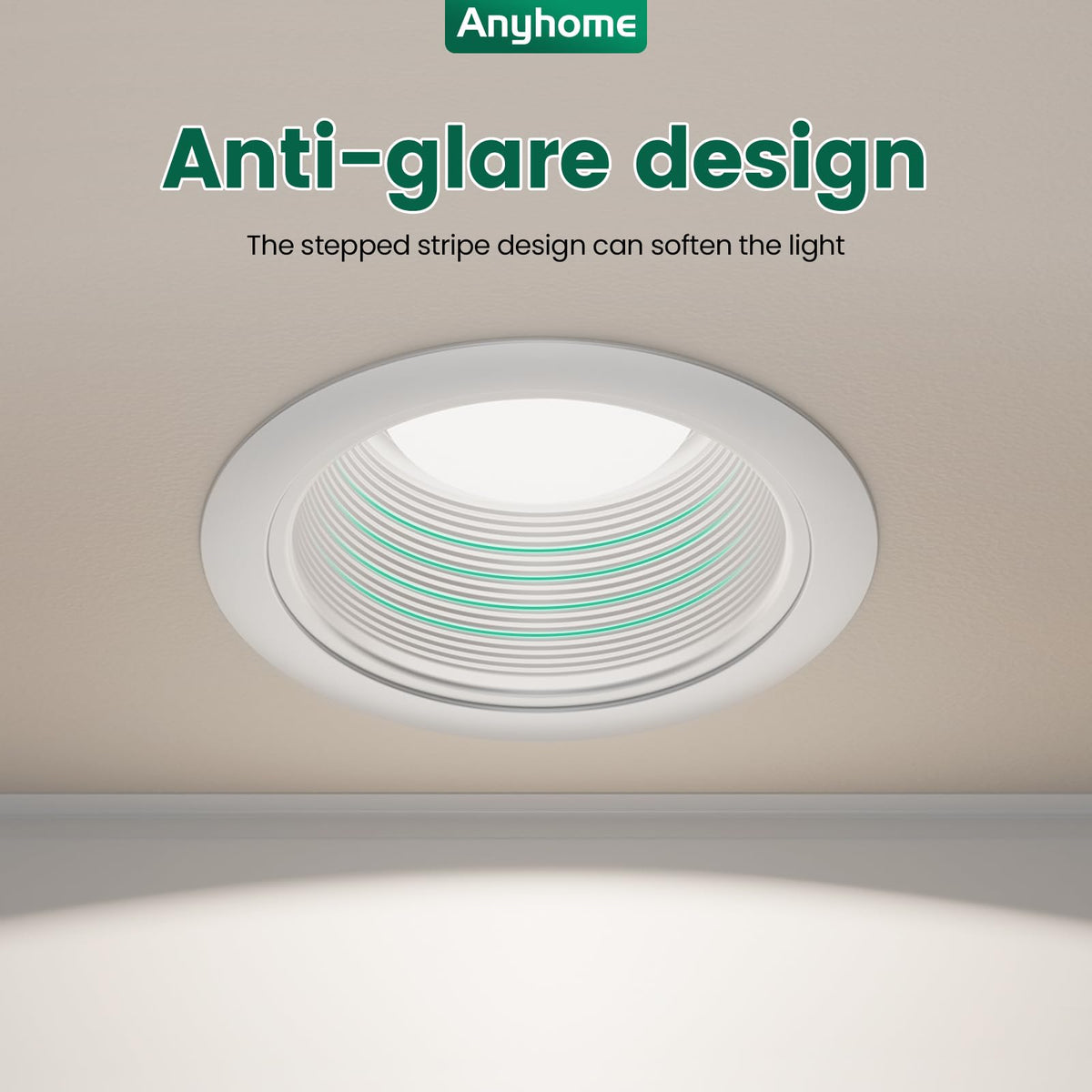 Anyhome 6 Inch Can Light Cover,12 Pack White Can Light Trim