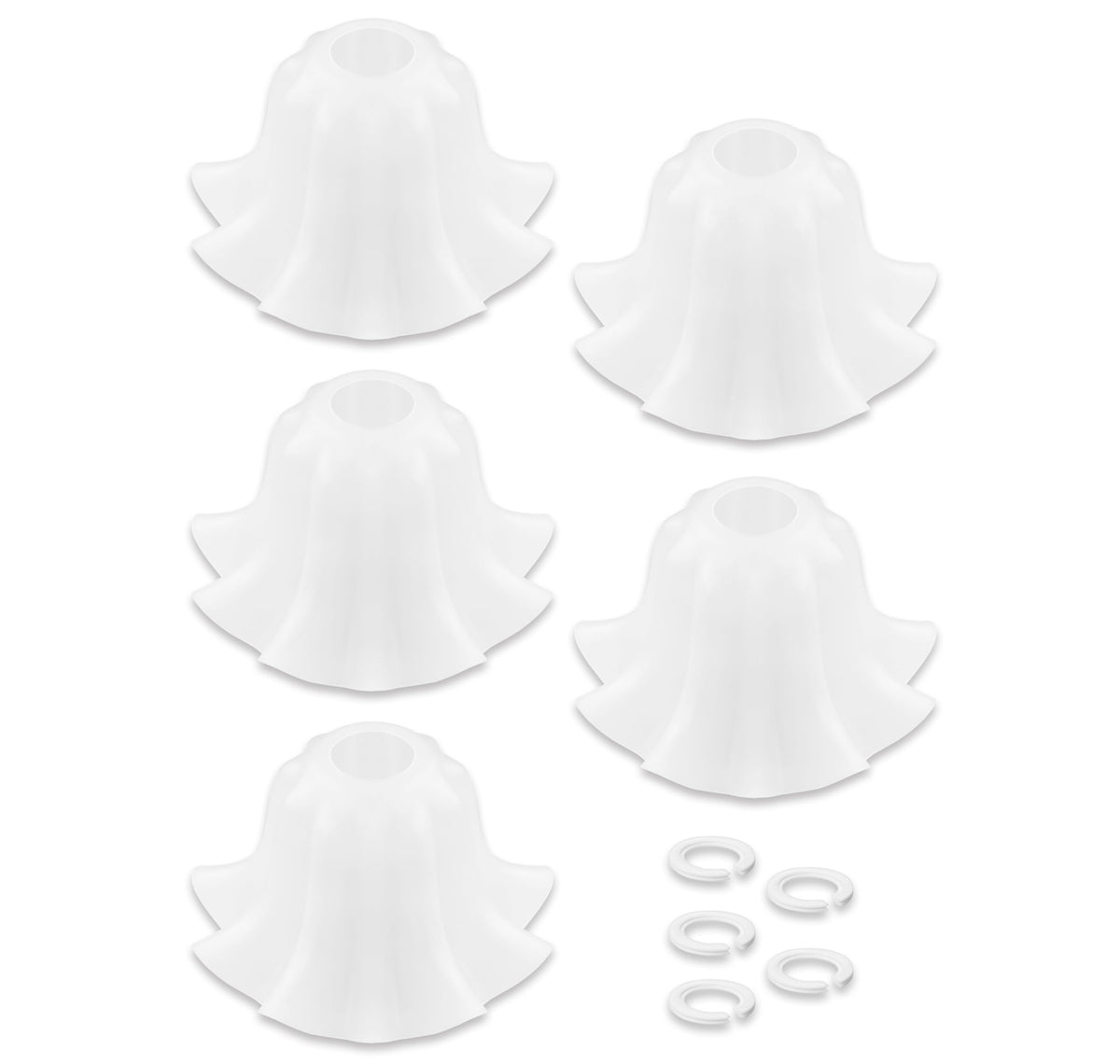 4 Pack White Frosted Plastic Shade, High transparency without dazzling eyes, 5.7 inch High, 4 inch Diameter, 1.65 inch Fitter, Replacement for Pendant Light Floor lamps Chandelier Wall Sconces