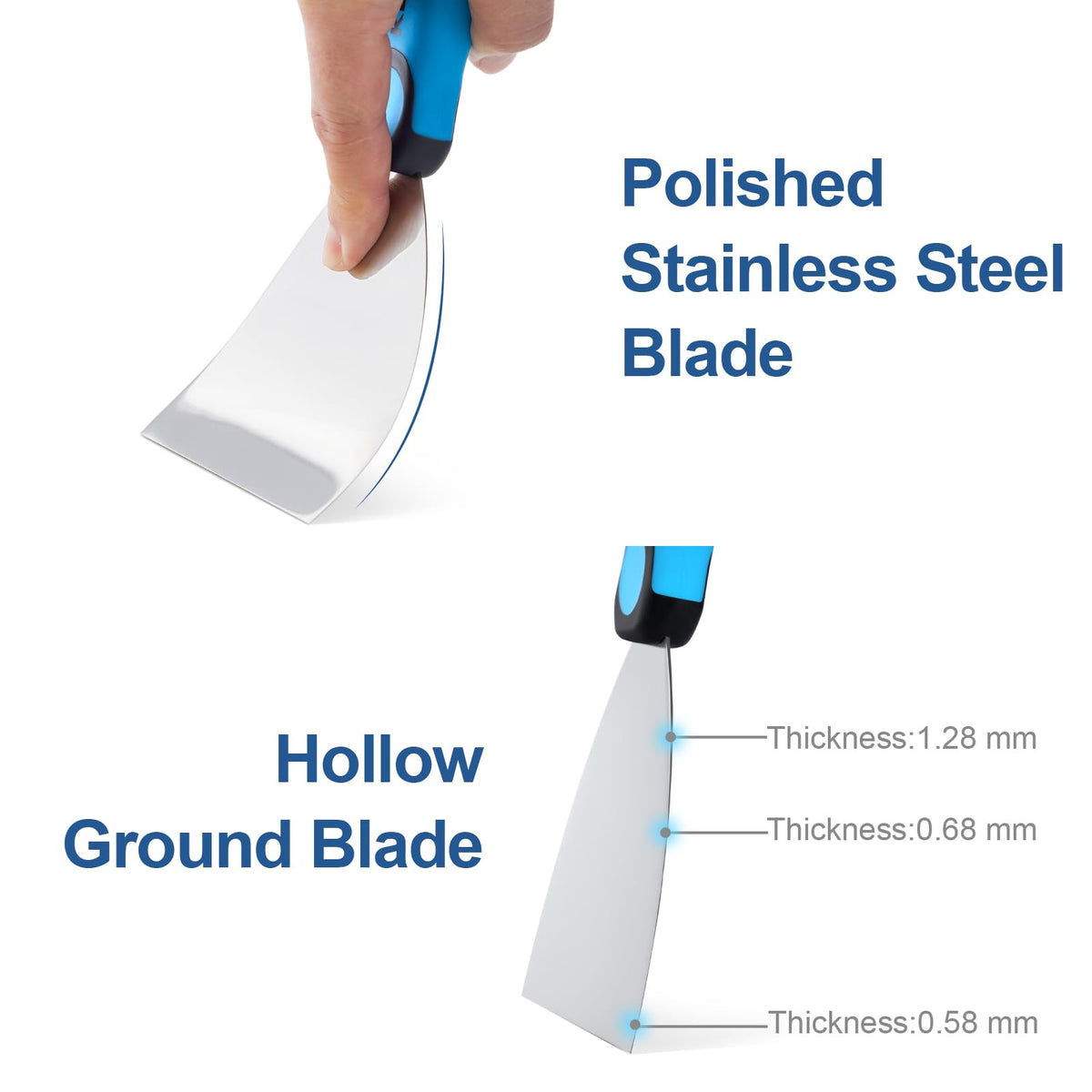KEZERS Stainless Steel Drywall Finishing Hand Tool Kit with 12” Mud Pan