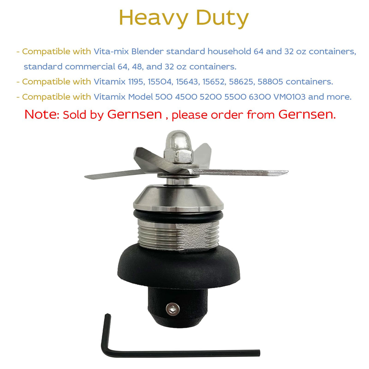 Blender Wet Blade Replacement Assembly with 891 Drive Socket 1151 1152 STM102R 104675-1 Compatible with Vitamix 500 5200 6300 VM0103 Standard 1195 15504 15643 15652 58625 58805 64oz and 32oz Container