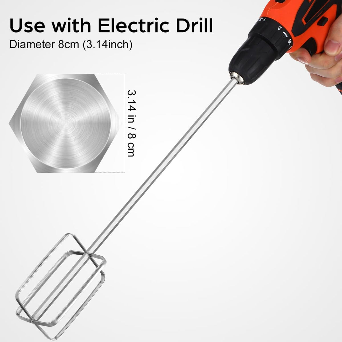 ABOOFAN Paint Mixer for Drill, 15.7" Stainless Steel Mixing Paddle