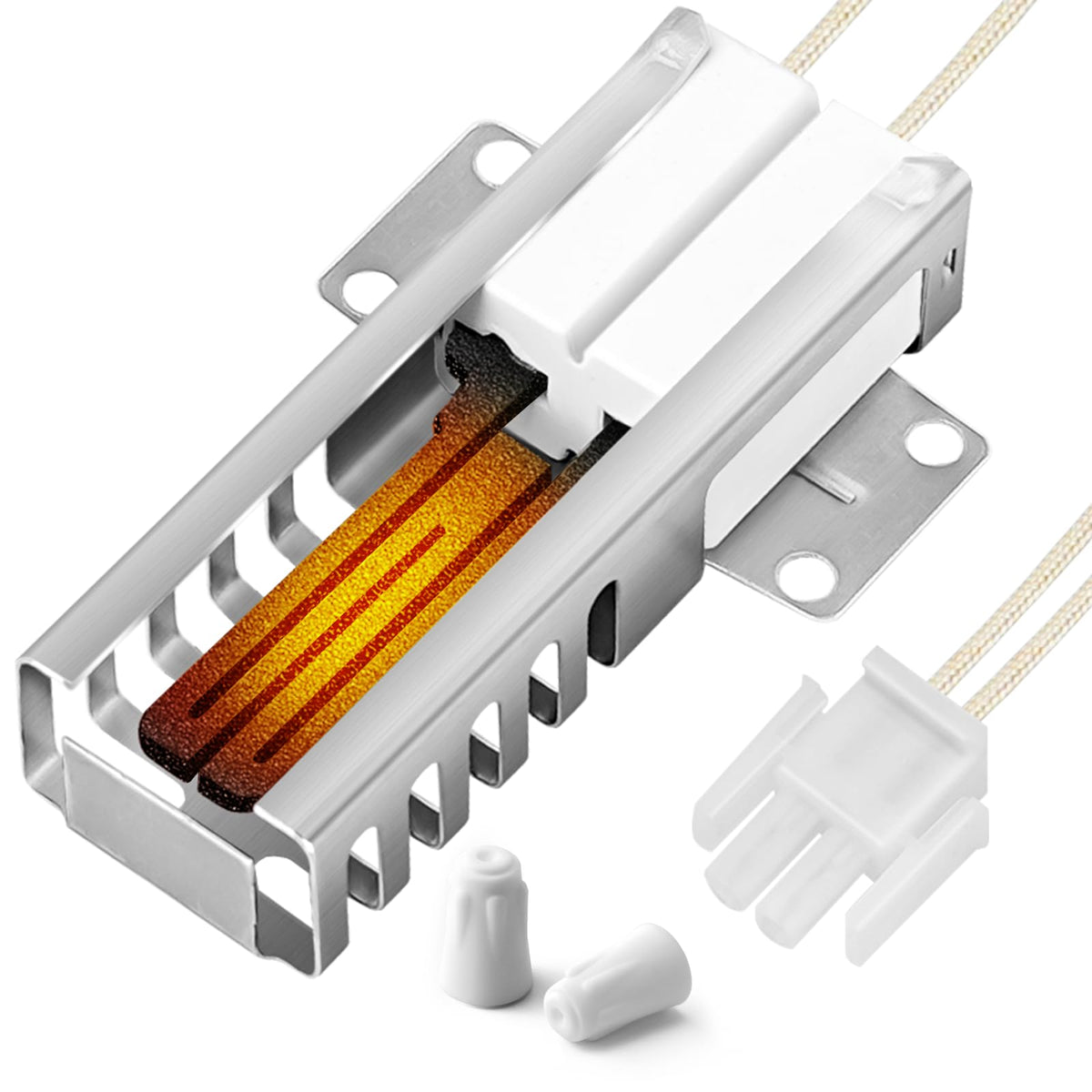 WB13K21 Flat Oven Igniter with Connector Plug for G.E Hot.point Ken.more Gas Range Oven, Replacement 5303935066 IG9998 WB13T10045 WB13K0021 WB13K10026 Norton 501a DG94-00520A by Cenipar