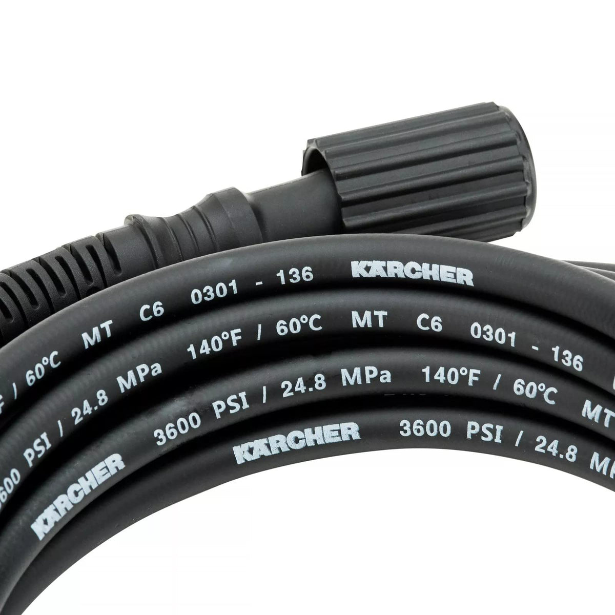 Kärcher 25' High Pressure Extension Hose for Pressure Washers up to 3600 PSI - with Adapters Included - Quick Connect or M22 Fitting