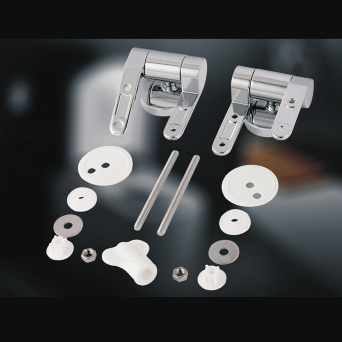 Haoyull Toilet Seat Hinges Replacement Part Toilet Lid Hinges with Soft-Close Mechanism Hinge for Toilet Seat Simple Install