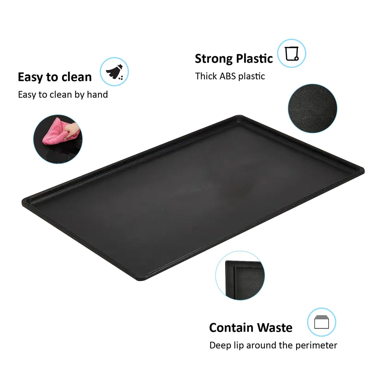 Holywarm Replacement Tray for Dog Crate Pans Large 48 Inch Plastic Bottom Pan for Pet Kennel Crate Liner Trays (48 inch)