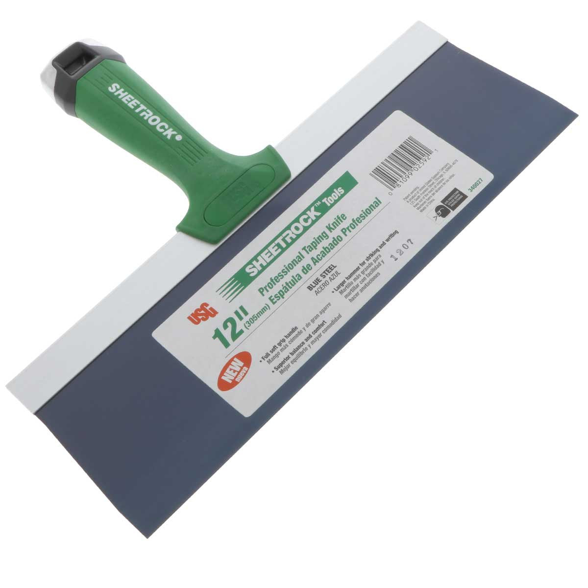 USG Sheetrock Pro Series Blue Steel Drywall Taping Knife with Matrix Style Handle + FREE Mud Pan Mixer