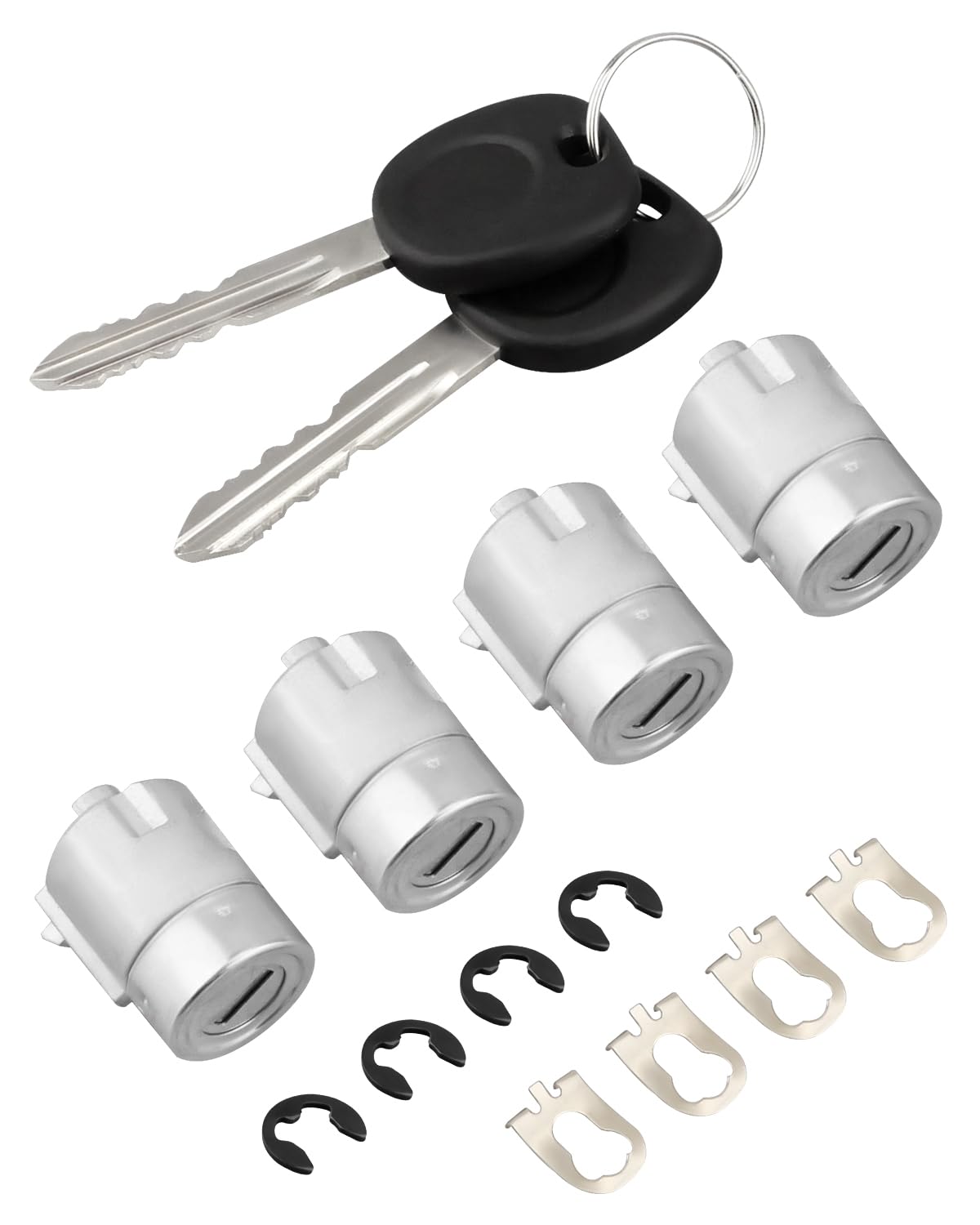 JUWEVAZU Door Lock Cylinders Set Fit for Chevy Express 1500 2500 3500 1996-2000, Fit for GMC Savana 1500 2500 3500 1996-2000, Exterior Door Handle Lock Cylinders with Keys