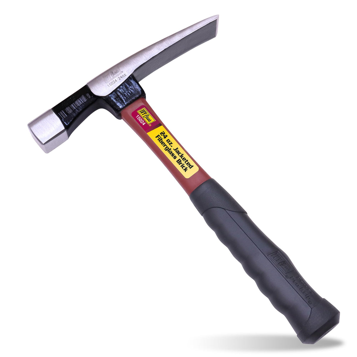 IVY Classic 15024 24 oz. Fiberglass Brick Hammer with Power Pro Grip Handle, Silver, Black