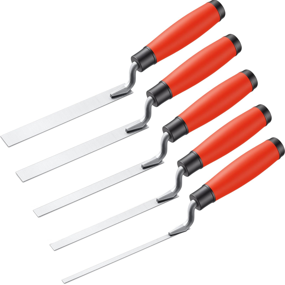 3 Pcs Pointer Trowel, 6-3/4" by 1/4", 3/8", 1/2",Rubber Handle